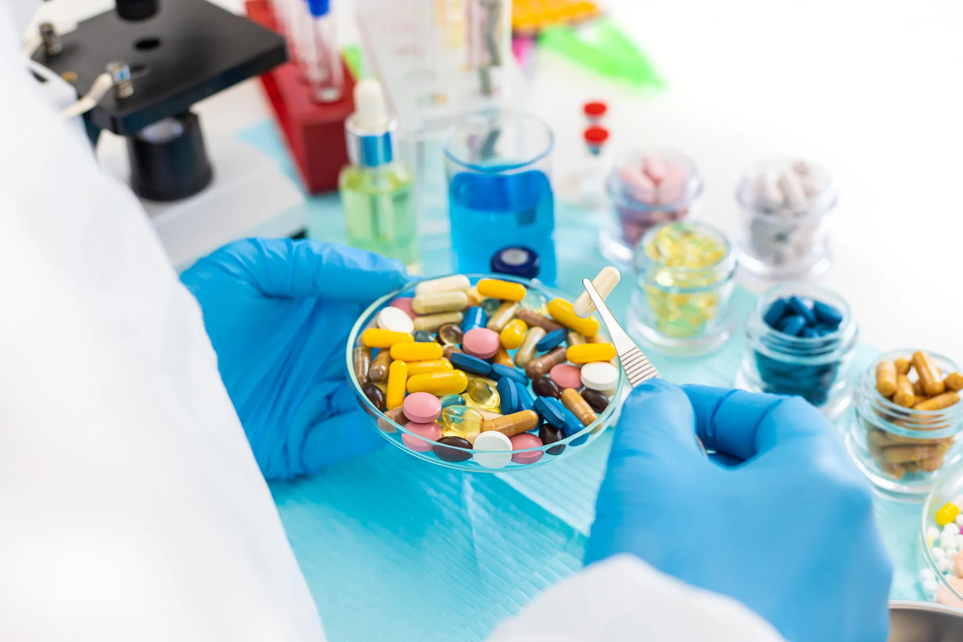Laboratoire de chimie avec substances sensibles à la température